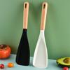 1/2pc Silicone Spatula Cooking Spoon with Wooden Handle Multi-function Spoons Nonstick Spatulas Easy to Clean for Baking Cooking