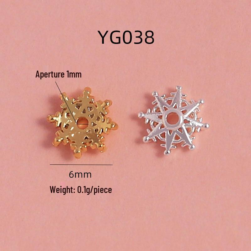 18K Gold-Filled Flower Cap Snowflake Crystal Pearl Spacer Bead Bracelet DIY Kit
