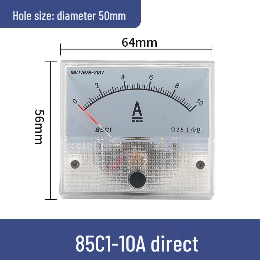 Pointer Type DC Ammeter Head 85C1-10A: Available In 1A, 2A, 3A, 5A, 50A, 500mA, 100uA, 30mA, and 50mA.