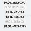 3D Chrome Glossy Black ABS RX200t RX270 RX300 RX350 RX450h RX450hL HYBRID  Emblem for LEXUS Car Trunk Trunk Rear Logo Sticker