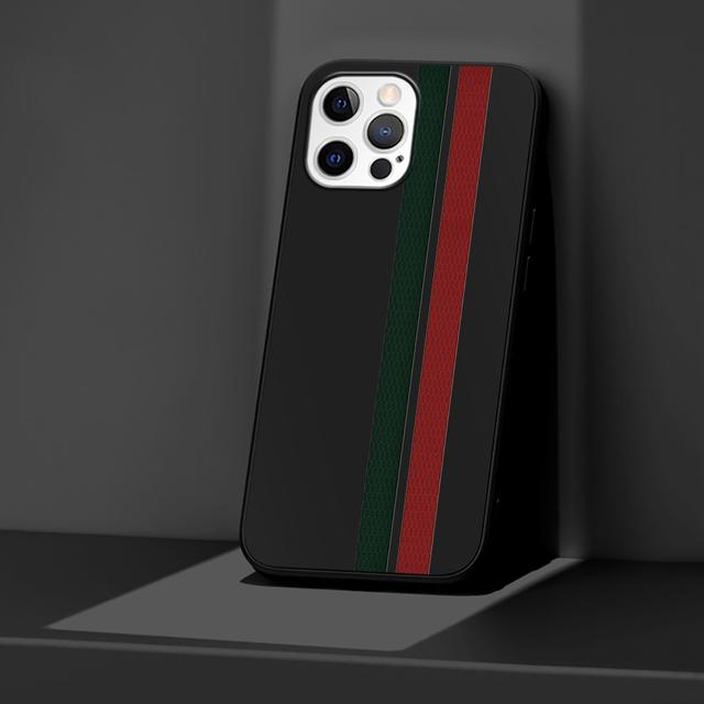 Custodia per telefono per Apple Iphone 14 11 13 Pro Max 12 Mini Xr 7 8 + Se 2020 Xs 6 6s Plus Sport Strisce di marca Cover in silicone nero