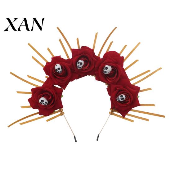 Photogenic Headband For Women Halloween Floral Headband, Handmade 3D Shape Widened Fit Seasonal Festive Headwear Hair Hoop, Non-Slip with Pumpkin