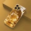 Modne Złote Kryształki Wzór Jabłka Metaliczny Lakier Szklane Etui Dla iPhone 17 16 15 14 13 12 11 Pro Max Plus 17 Air 16E Pokrowiec