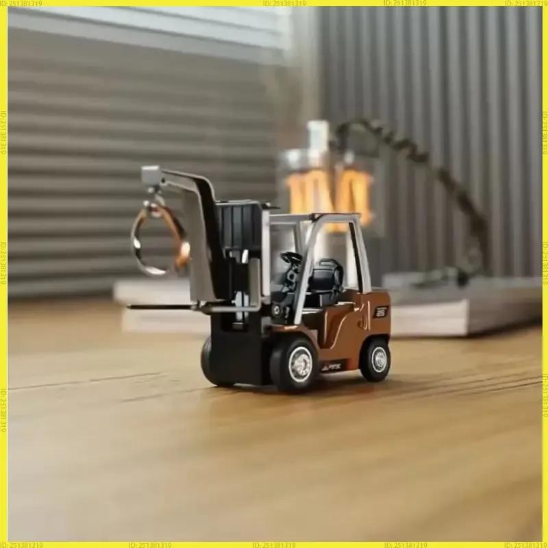 New 1/64 Remote-Controlled Alloy Forklift Engineering Vehicle Tabletop Toys Model Collection Birthday Gift For Girls Boys
