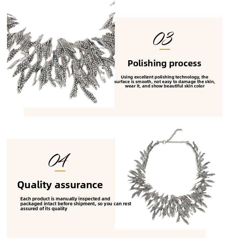 Europäisch-Amerikanisch Retro Übertrieben Statement Halskette Mode Design Sinn Schlüsselbein Kette Damen Stilvolles Schmuck Zubehör