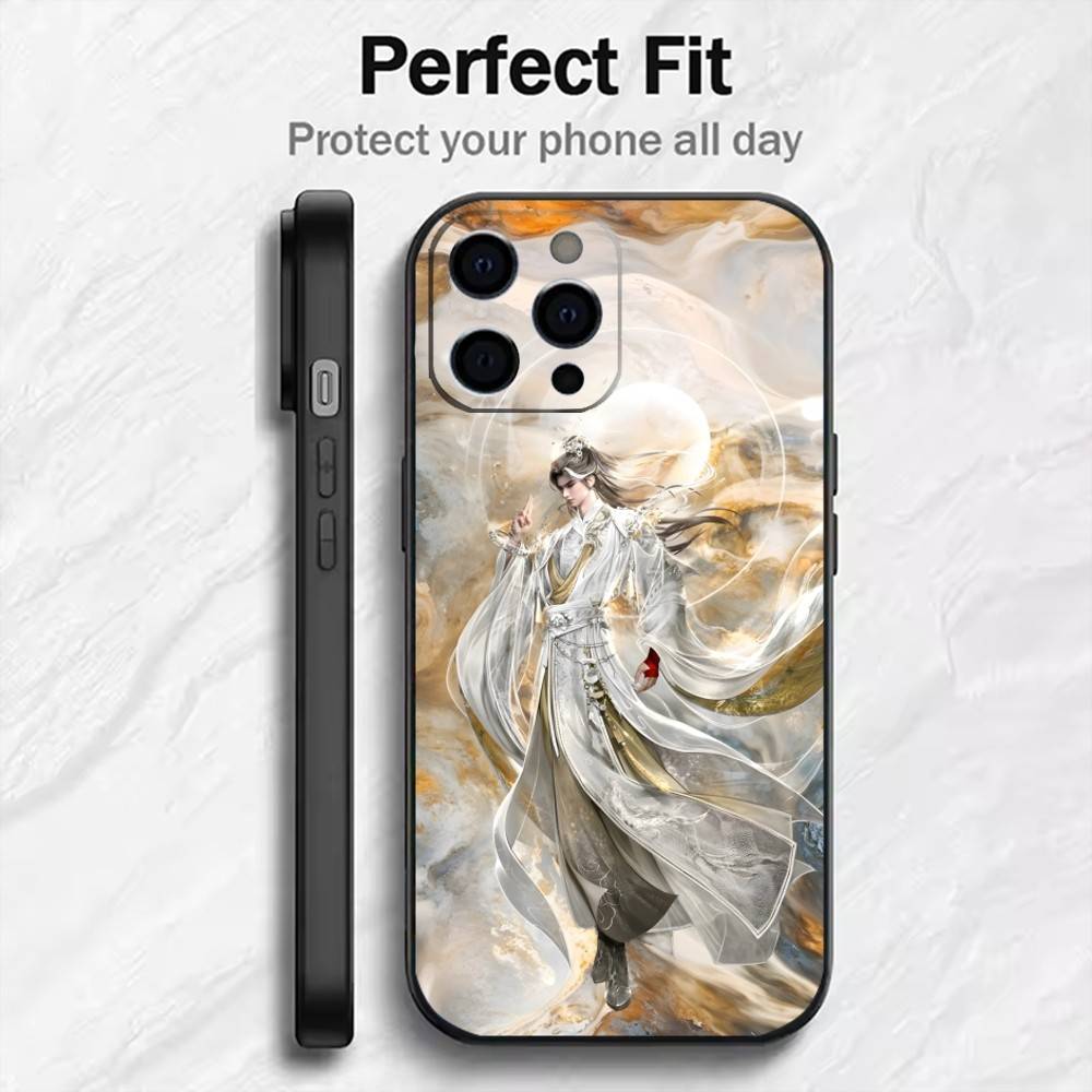 

Wanmei Shijie Fire Fairy and Shi-hao Phone Case For iPhone17,16,15,14,13,12 Plus,Max Soft Silicone Black Cover iPhone15