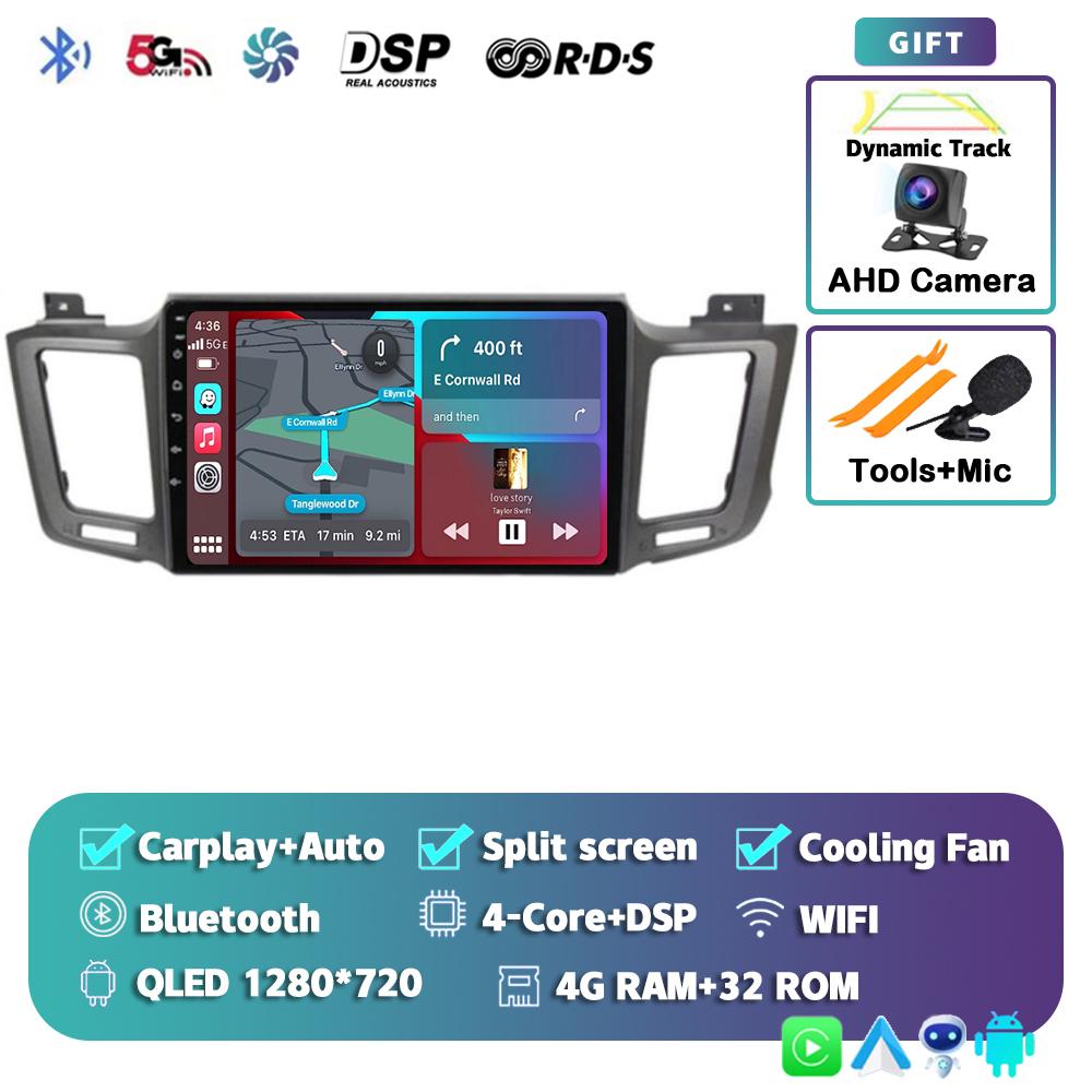 

Android 14 Carplay Auto 4G+WIFI автомобильное радио для Toyota RAV4 RAV 4 2012-2018 Мультимедийный видеоплеер стерео GPS головное устройство 2din DSP