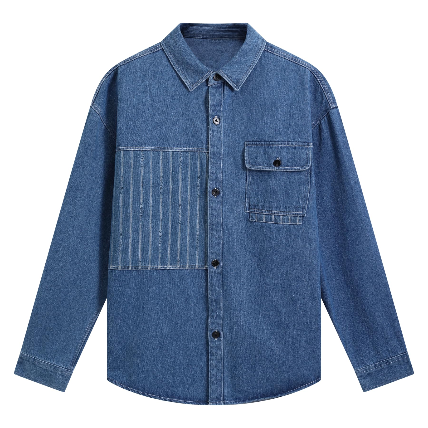 CEEN Long Sleeve Solid Denim Casual Stylish Denim Plus Sizes Men s Shirt, Coat, Jacket, Spring/Autumn Outerwear, синий