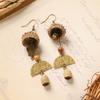 Retro natural plant earrings handmade creative niche acorn fruit long fringed design women's earrings