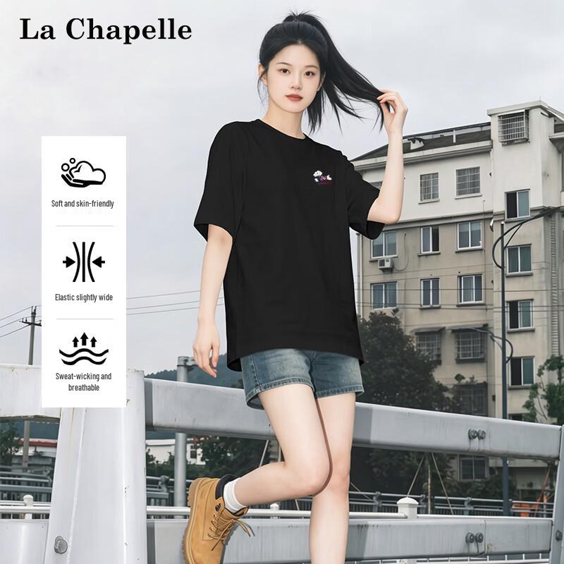 La Chapelle Puppy Print Pure Cotton T-Shirt S