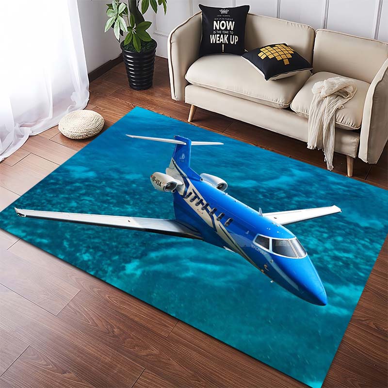 Fantasy Saturn & Alien Planet Landscape Area Rug, Non-Slip Floor Mat