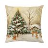 Christmas Pillowcase Santa Claus Printed Polyester PillowSofa Decorative Cushion CoverHoliday Gift