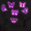 1pc Luminous Purple Flower Butterfly Family Children's Room Wall Decoration Home Sticker