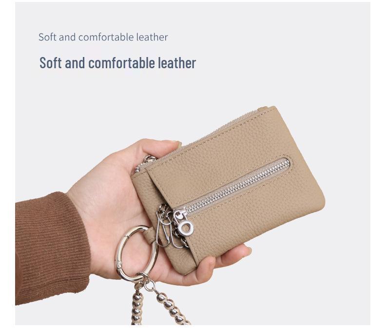 Genuine Leather Japanese Pendant Key Holder and Coin Purse - Multi-functional Organizer for Women