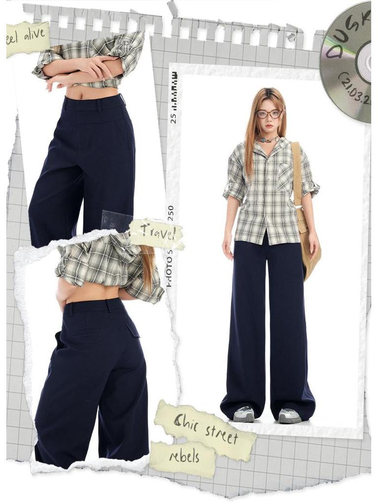 Women's High Street Casual Loose Straight-Leg Wide-Leg Jeans - Autumn Collection