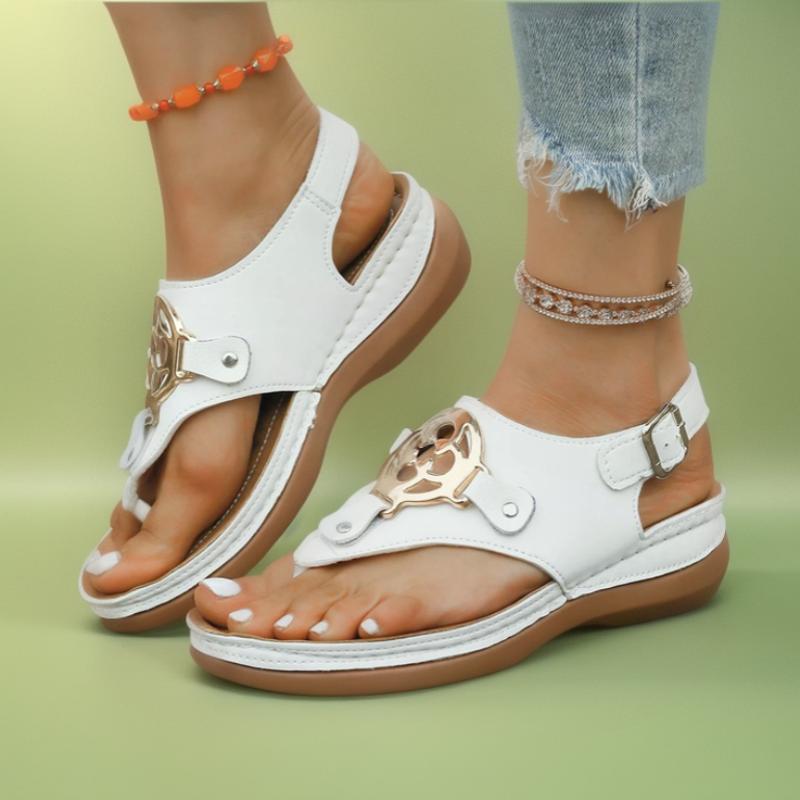 Sanda la modă nouă cu vârf rotund și deget clipsat, sexy, confortabilă, cu gură joasă, plată, vară, vânzare fierbinte, casual, antiderapantă, pentru femei