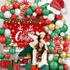 Christmas Balloon Set: Candy Cane, Reindeer, Gingerbread Man & Wreath Arch for Parties