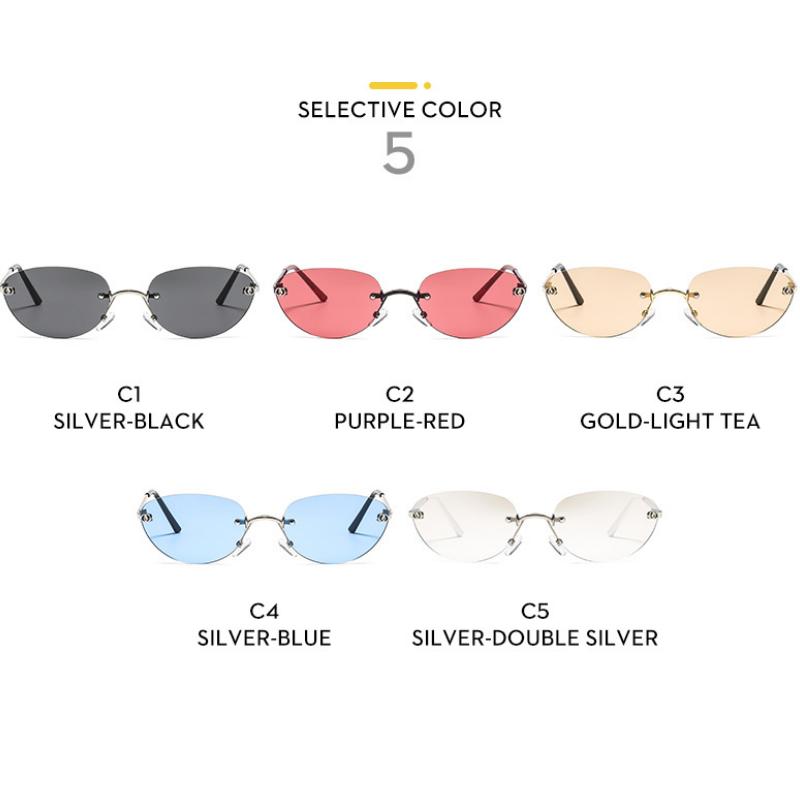 Women's sunglasses, men's and women's fashion frameless sunglasses, metal sunglasses