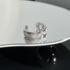 Collection retro Italian court style brushed hollow lace open ring women's fashion niche versatile ring