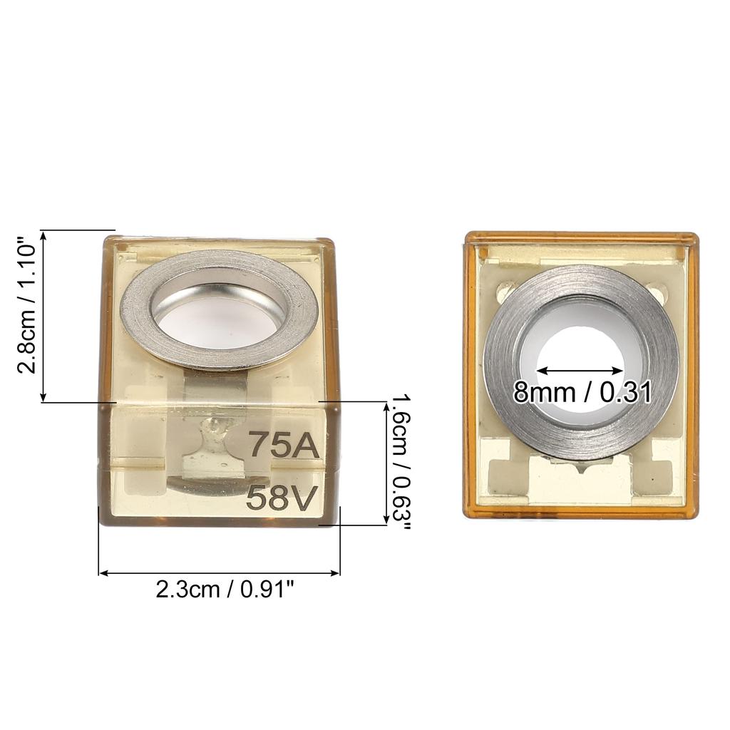 uxcell Marine Fuse Terminal Fuse Waterproof 75A DC 58V Max