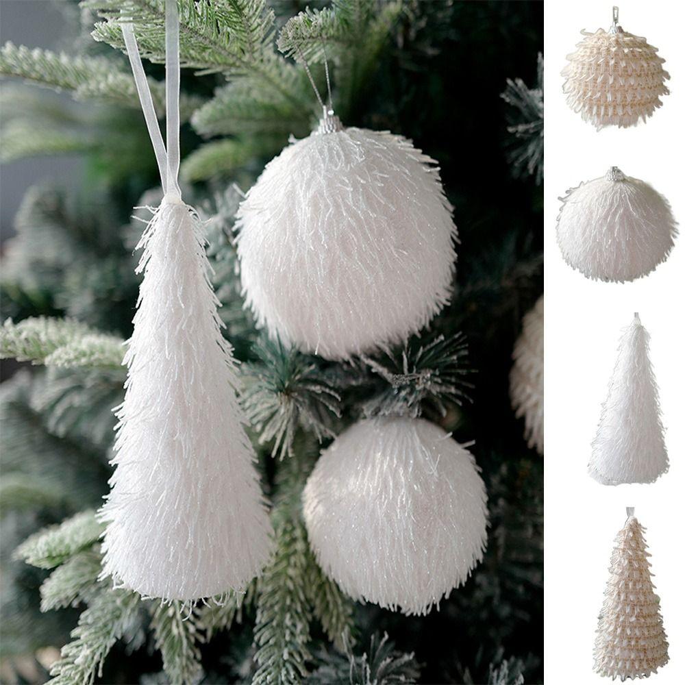 

8cm/10cm Christmas Tree Pendant Foam Christmas Tree Ornament Simple Christmas Ball Home