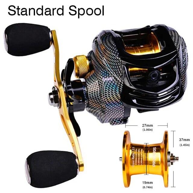 LEO FISHING Baitcasting Reel 18+1BB Casting Reel Smooth Metal 7.2:1 Gear Ratio Fishing Reel with Standard or Deep or Shallow Spool for Bass