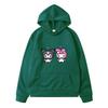 Pixel Art Hoodie – Unisex Yellow Pullover Sweatshirt, Cute Cartoon Characters & Heart Print, Casual Long Sleeve with Pocket