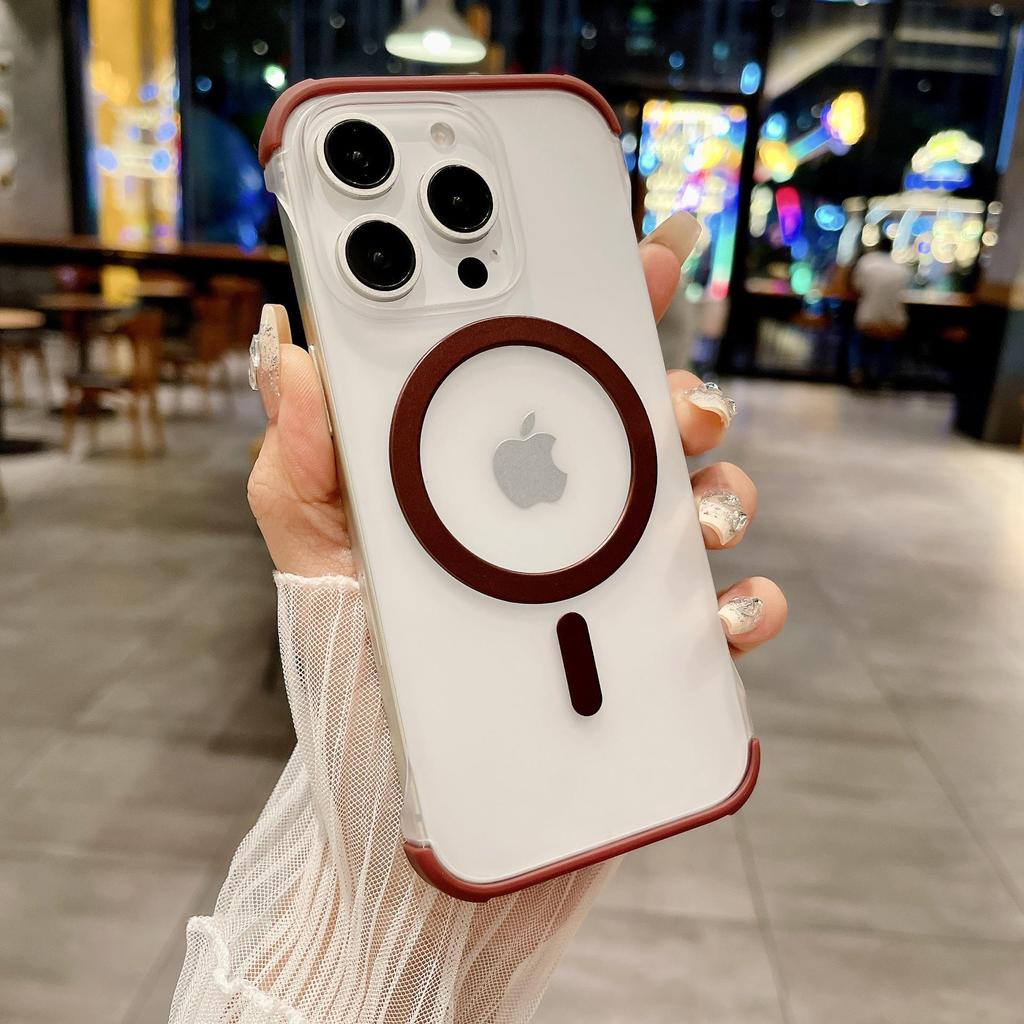 Apple 17 ProMax Magnetic Frameless Case: Frosted, Ultra-Thin, Drop-Proof Protective Cover for iPhone 16/15