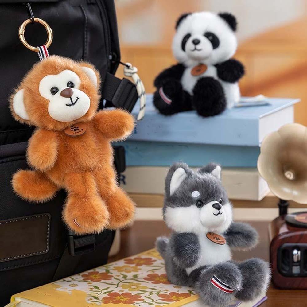 Bee Plush Animal Key Ring Polyester Monkey Key Chain Creative Cat Dog Pendant Bag Charm