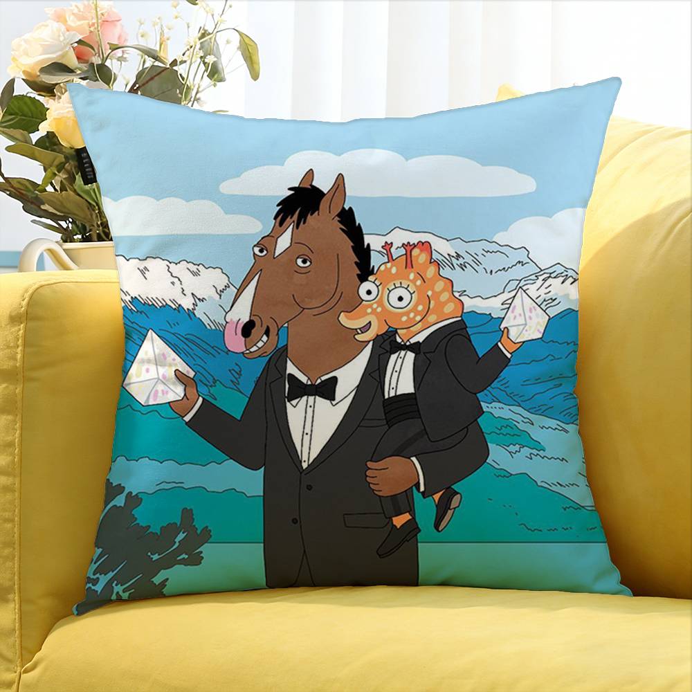 BBoJack HHorseman World Various Sizes Square Pillow Case For Car Home Bedchamber Decor