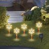 Waterproof LED Stake Lamp Solar Pathway Lights Outdoor 5 Pieces Christmas Solar Snowflake Lights for Walkway Garden Festival