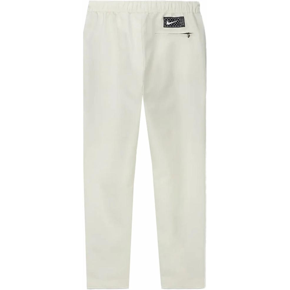 Nike Solid Color Logo Cuff Design Straight Leg Knit Sports Pants Men Bottoms White FN2676-133