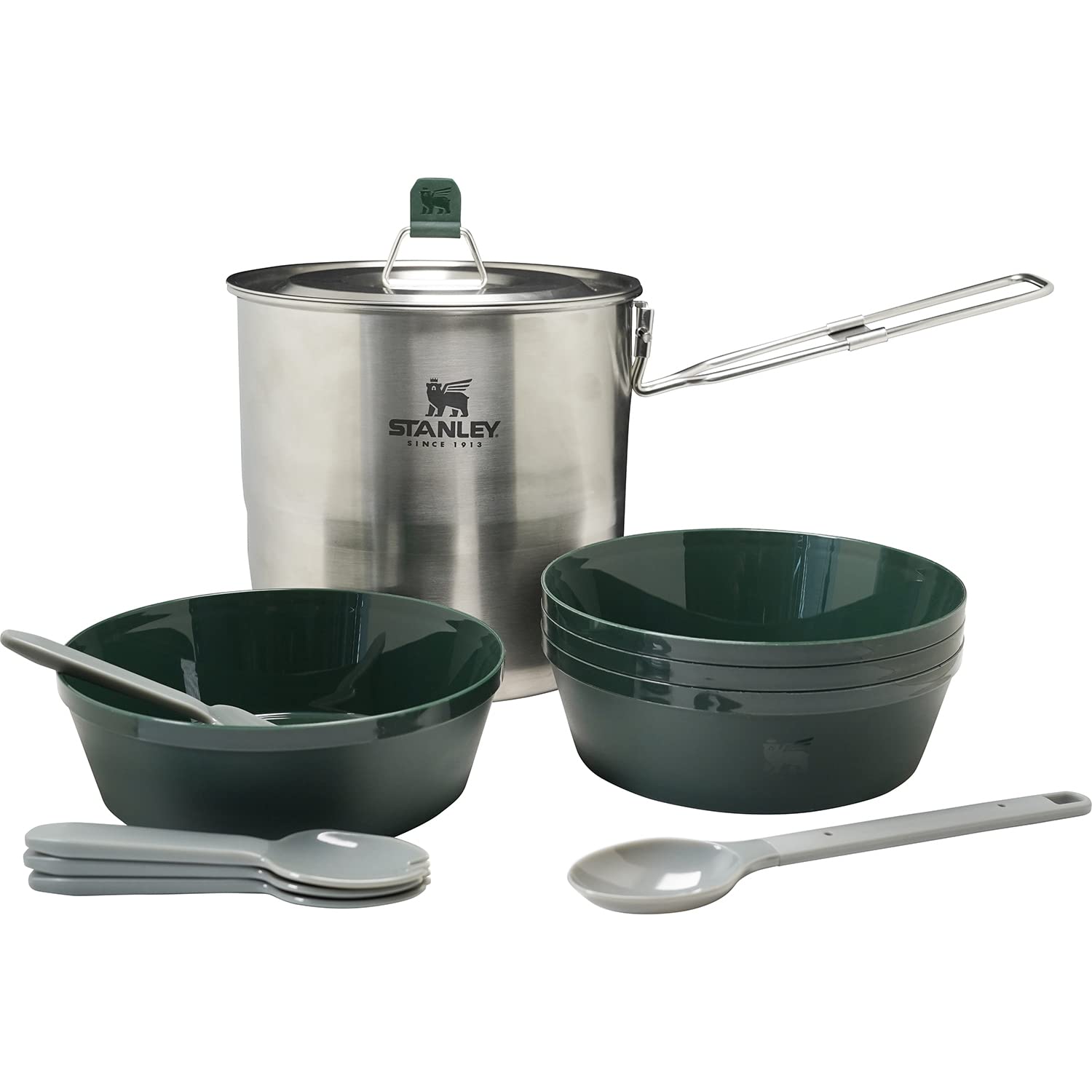 

STANLEY Набор для готовки на четверых для кемпинга на открытом воздухе, набор для приготовления пищи на 4 персоны, можно мыть в посудомоечной машине, гарантия, японское серебро, люди, безопасно, в комплекте, 10650-012 (Официальный продукт)