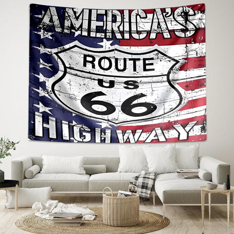 1pc U.S. Route 66 Tapestry, Living Room, Bedroom, Office, Party Decor, Ideal Festive Gift