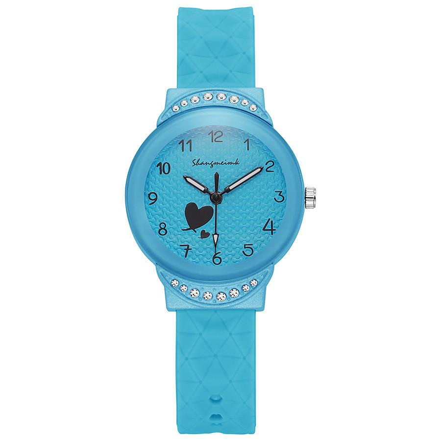 Studentklocka Flickor Kvarts Silikonarmband Med Dekorativ Urtavla För Mellanstadiet Tonåringar