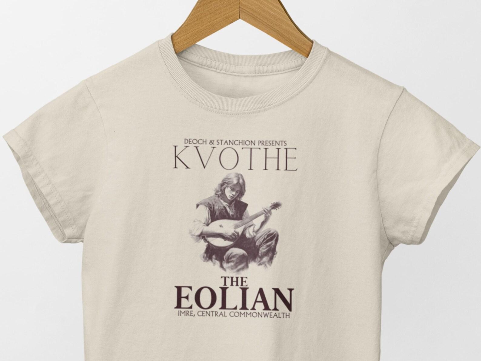 The Eolian T Shirt King Killer Chronicles Tee Kvothe Name of the Wind Shirt Wise mans fear Merch Doors of Stone Lute Fantasy Tee book 4XL