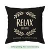 Beige Text Design On Black Background Cushions Pillowcase Polyester Cushion Cover Throw Pillow Pillowcover Home Car Sofa Decor