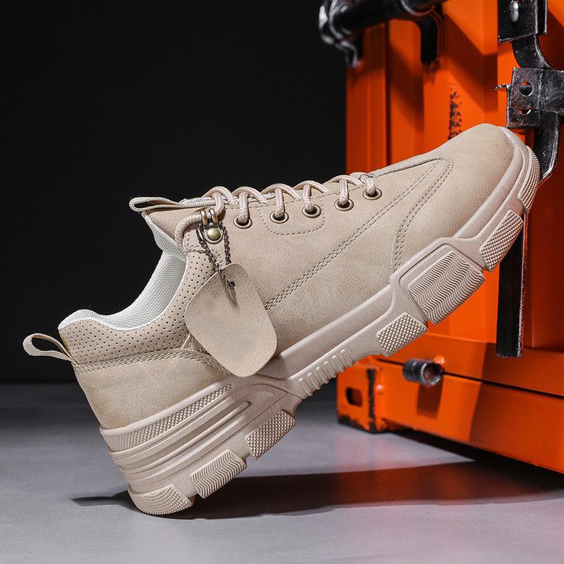2024 New Martin Boots Men's Spring Korean Version British Low-top Tooling Men's Shoes Casual Work Labor Insurance Shoes