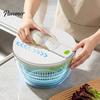 Detachable Drain Basket Vegetable Salad Spinner, Bowl And Mesh Design, Manual Multi-purpose Strainer Hand-Centrifugal Dehydration System, Quick Drying