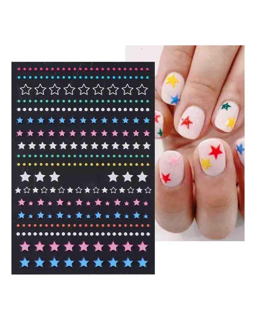 Laser Nail Stickers Butterfly Heart Star Design Adhesive Slider Decals Nail Art Stickers Manicure Decorations
