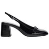 Zara New Year Collection Pu Comfortable Versatile Color Block Buckle Decor Thick Heeled High Heels 7Cm Women High Heels Black 12800510