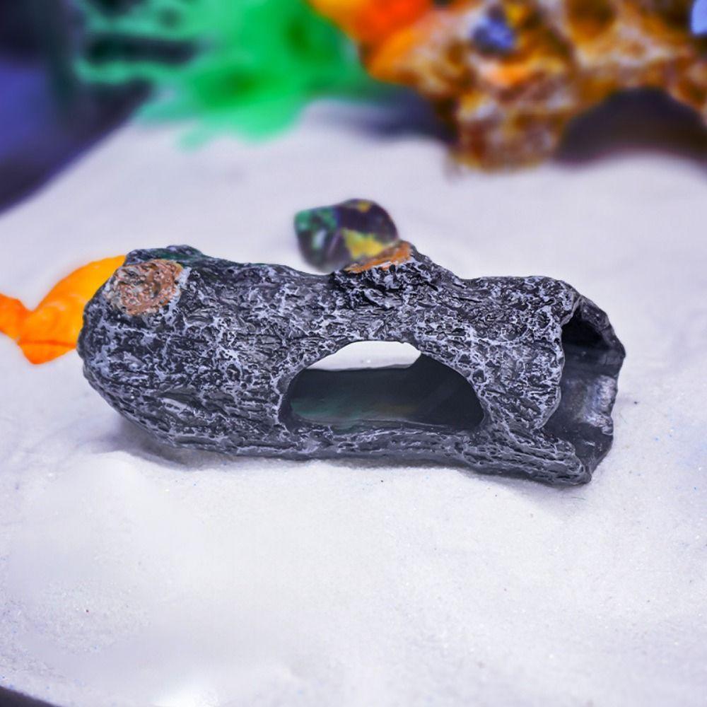 Simulation Hollow Tree Trunk Ornament Lifelike Aquarium Shrimp Hide  Fish Tank