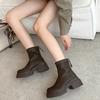 Street Style Women Stretch Modern Boots Fashion Platform Short Booties Ladies Elegant Thick Heel Shoes