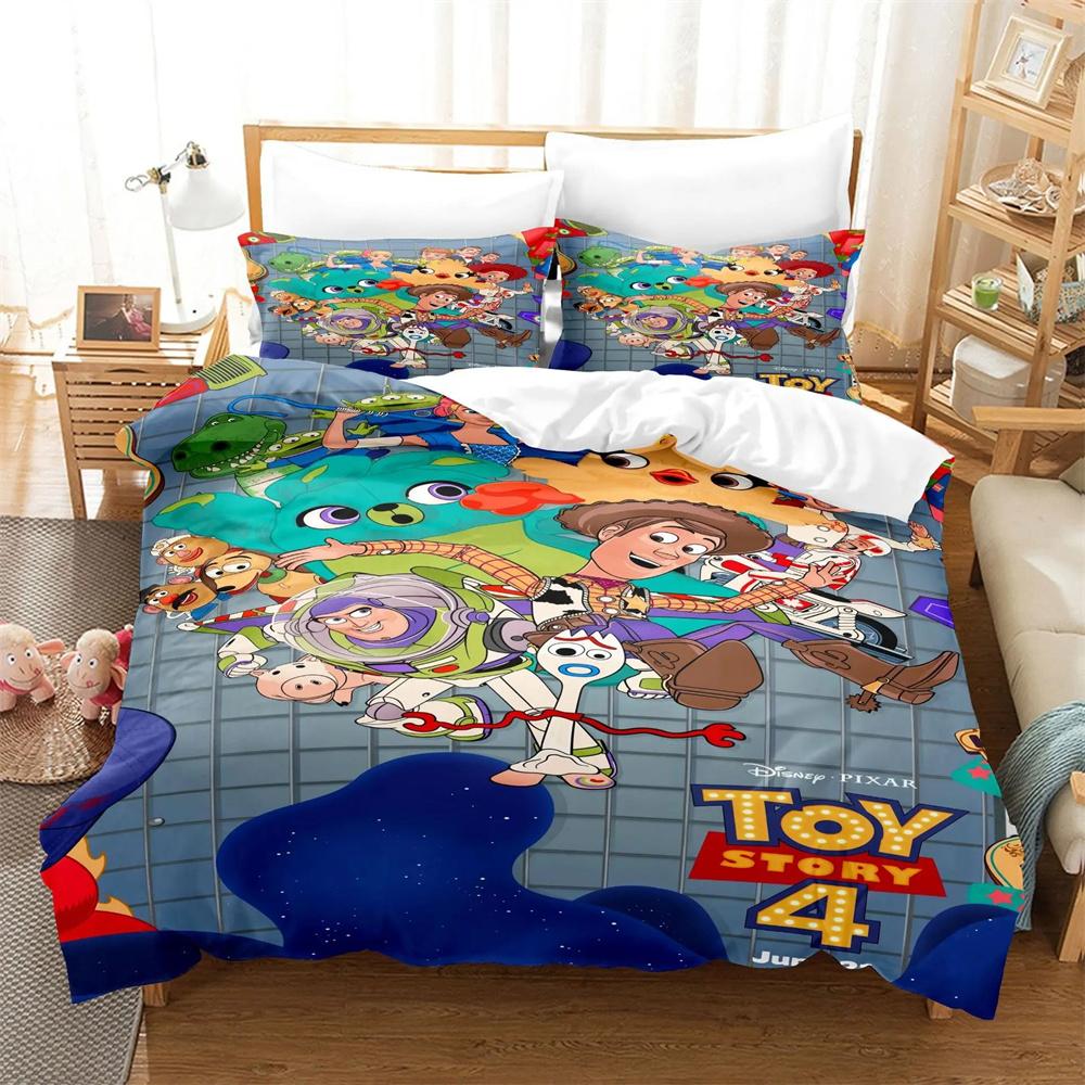 Cartoon Toy Story Duvet Cover Pillowcase Bedding Set Adult Boy Girl Bedroom Decoration Children Gift Single Double Large Size