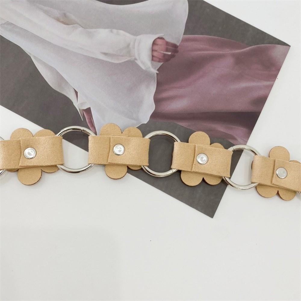 Versatile Vintage Women's Belt Floral Ethnic Leather Waist Rope Sweet Boho Dress Jeans Belt Spicy Girls