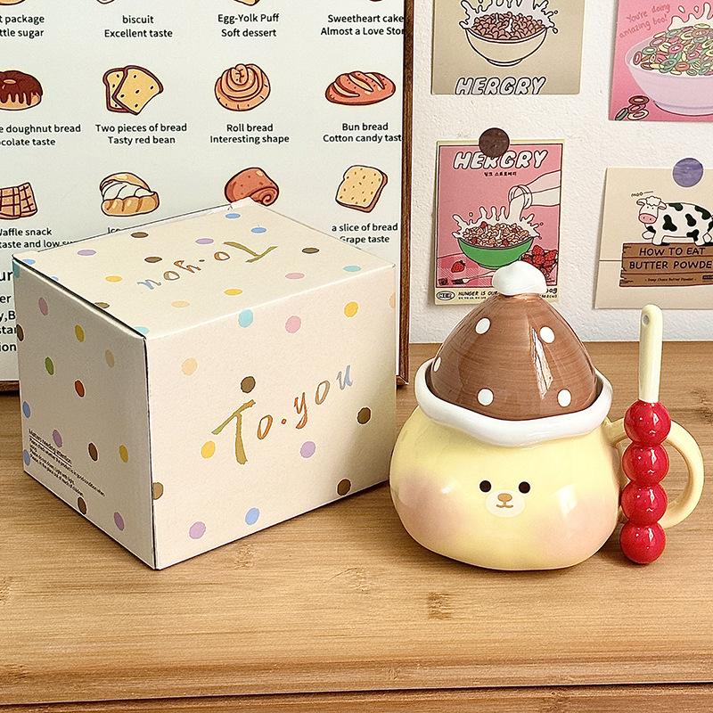 Cute Pig Cup Souvenir Mug Girl Water Cup Office Ceramic Cup with Lid Home Birthday Gift