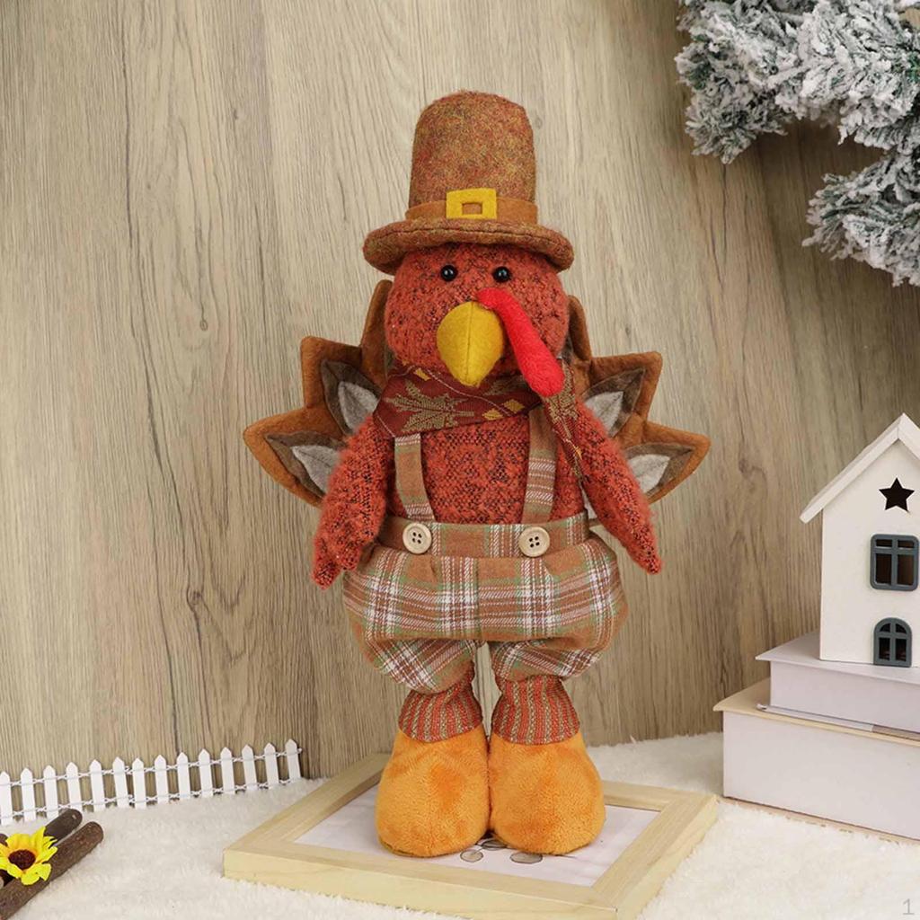 Thanksgiving Turkey Doll Telescopic Animal Autumn Lovely Collectible Decoration Ornament for