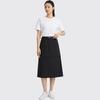 Fila Original Woven Mid-Rise Solid Casual Long Skirt Women Skirts F11W629314F-BK