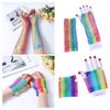 For Women Party Girl Long Half Finger Nylon Rainbow Color Gloves Arm Sleeves Fishing Net Gloves