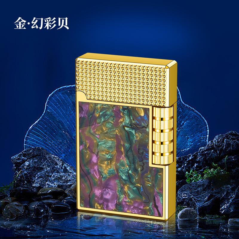 New Kalucai Shell Self-igniting Lighter Side Slide Wheel Self-Inflating High-End Retro Gift for Boyfriend